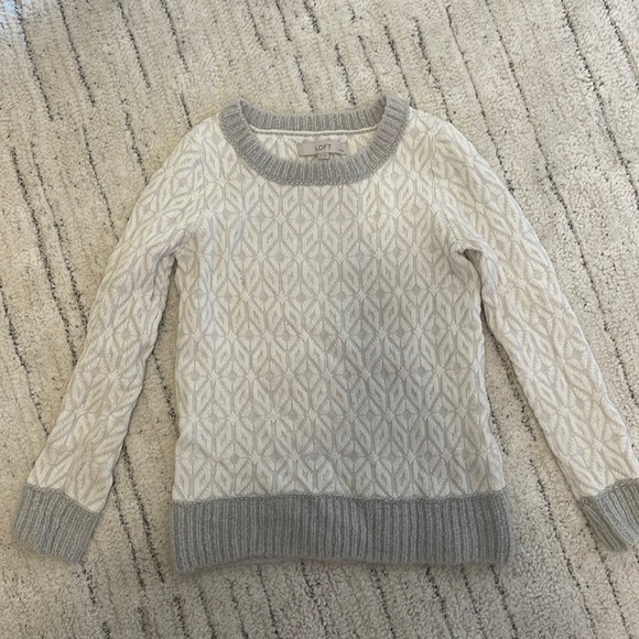LOFT Diamond Knit Sweater, Sz. SP - Picture 1 of 6